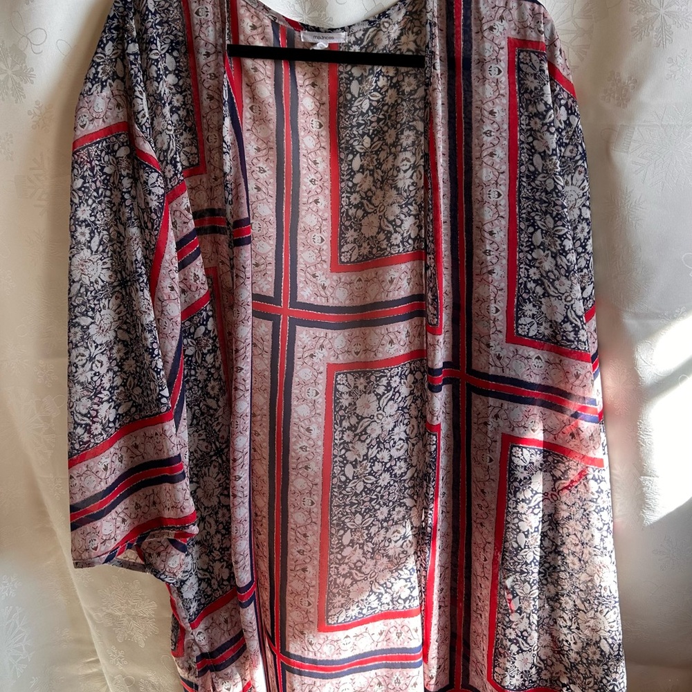 Maurices Multicolor Floral Striped Blouse